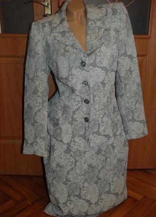 Летний оливковый красивый костюм с юбкой silouette1 фото