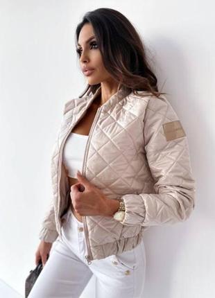 Женская стеганая куртка-бомбер 5 цветов, 42-56 размеры3 фото