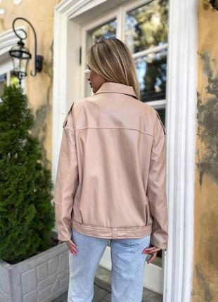 Женская куртка-косуха из эко кожи 3 цвета размеры s m l4 фото