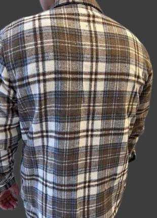 Мужская куртка-рубашка на меху клетчатая 6 цветов размеры l-xxl6 фото