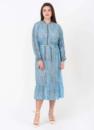 Женское стильное платье голубое миди modna kazka mkrm1933-1 40