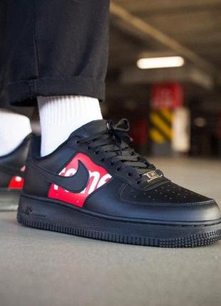 Мужские кроссовки найк аир форс саприм, nike air force 1 low, чоловічі кросівки найк аір форс чорні