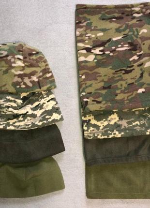 Армейская флисовая шапка мультикам всу теплая тактическая шапка на флисе военная шапка мультикам10 фото