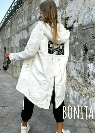 Женская куртка-парка белого цвета, 4 цвета2 фото