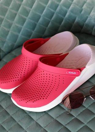 Крокс лайтрайд клог коралові crocs literide clog poppy/white1 фото