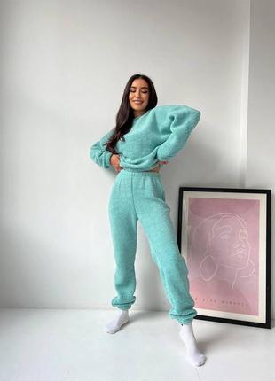 Женская удобная домашняя пижама свободного кроя 3 цвета размеры 42-48