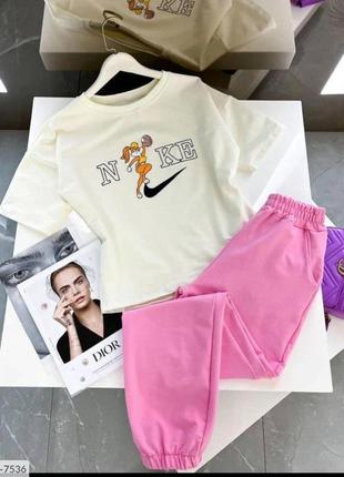 Жіночий спортивний костюм nike футболка + шорти 2 кольори розміри 42-464 фото