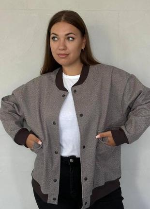 Женская куртка-бомбер с воротником рибана 2 цвета размеры 42-523 фото