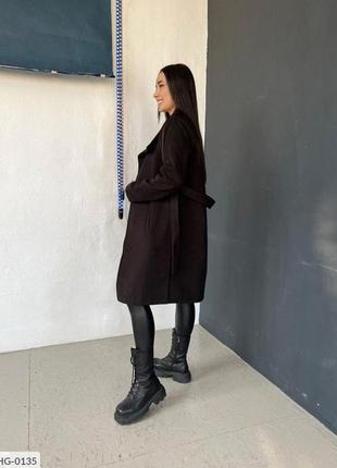 Женское кашемировое пальто до колена 4 цвета, 42-48 размеры8 фото