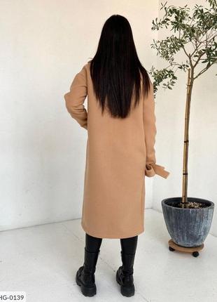 Жіноче кашемірове пальто з англійським коміром 4 кольори, 42-48 розміри7 фото