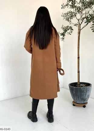 Жіноче кашемірове пальто з англійським коміром 4 кольори, 42-48 розміри5 фото