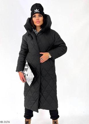 Женское пальто стеганое серого цвета | 4 цвета2 фото