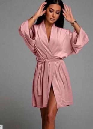 Женский демисезонный велюровый халат на запах 4 цвета размеры 42-52