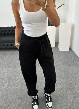 Жіночі теплі штани з тринитки на флісі5 фото