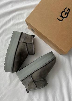 Уги ugg classic ultra mini platform boots moss gree