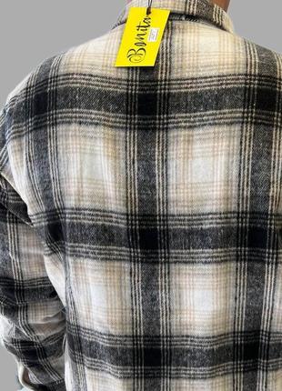 Мужская куртка-рубашка на меху клетчатая 6 цветов размеры l-xxl8 фото