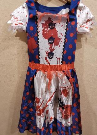 Костюм плаття платье хелловін хелловина зомбі відьма ведьма карнавальне карнавальное з кров'ю2 фото