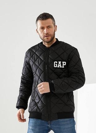 Мужской стеганый бомбер gap черного цвета, 3 цвета5 фото