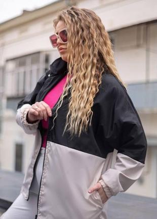 Женская куртка-ветровка на молнии 3 цвета размеры 42-48