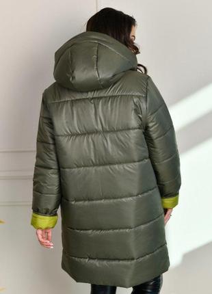 Жіноче зимове стьобане пальто великих розмірів 6 кольорів розміри 52-664 фото