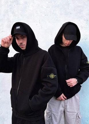 Худи зип - stone island/0 кофта на флисе хлопок