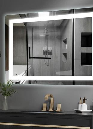 Дзеркало з підсвіткою led у ванну, спальню, передпокій zsd-004 (1000*800)1 фото