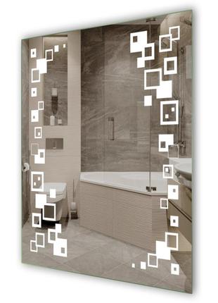 Дзеркало з підсвіткою led у ванну, спальню, передпокій zsd-032 (600*800)2 фото