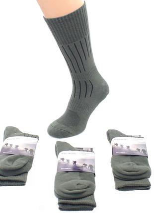 Чоловічі теплі термошкарпетки високі шкарпетки хакі 40-45 тактичні зимові термошкарпетки махрові трекінгові1 фото