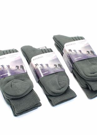 Мужские теплые носки высокие термоноски упаковка 6 пар зимние термо носки махровые треккинговые хаки 40-454 фото