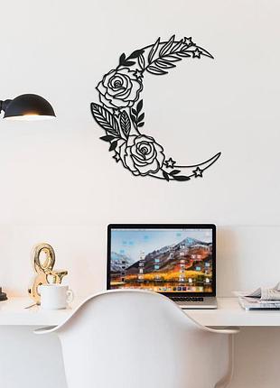 Декоративная картина из металла цветущая луна, панно на стену