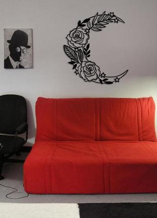 Декоративная картина из металла цветущая луна, панно на стену