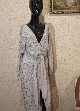Шикарное стильное платье декорированное пайетками asos disign2 фото