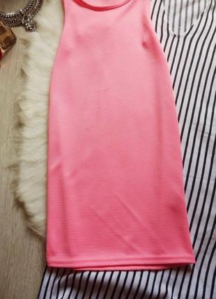 Яркое неоновое розовое короткое платье майка мини летнее цветное туника сарафан2 фото