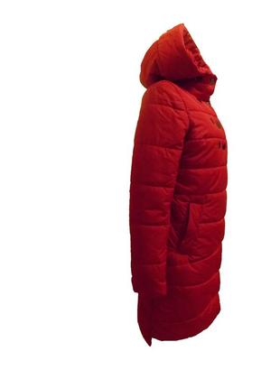 Пальто женское зимнее стёганное красное 463 фото
