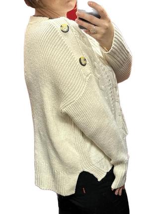 Белый вязаный свитер с альпакой3 фото