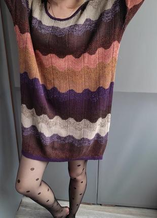 Женское платье missoni lindex multicolor knit long dress chevron dress3 фото