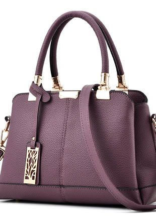 Модная женская сумка с брелоком, стильная большая женская сумочка экокожа3 фото
