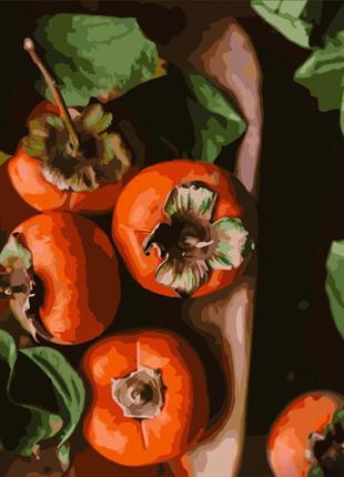 Картина за номерами strateg преміум солодка хурма розміром 40х50 см (gs588)