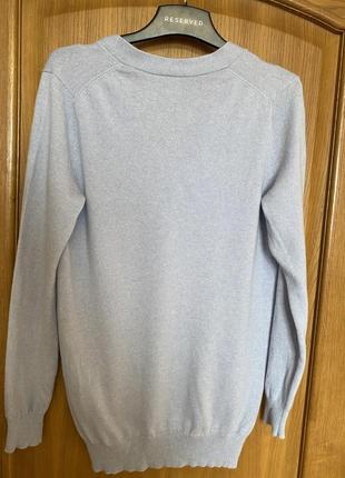 Бледно голубого цвета тонкий женский пуловер из кашемира 46-50 р10 фото