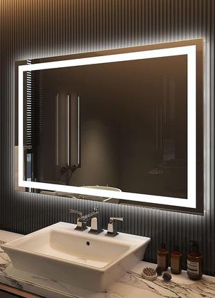 Дзеркало з підсвіткою led у ванну, спальню, передпокій zsd-058 (1200*800)1 фото