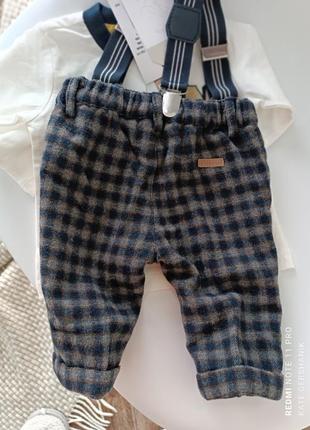 Комплект штани з підтяжками і реглан chicco 0-3 міс7 фото