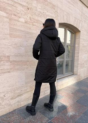 Куртка демисезонная стеганая черного цвета3 фото