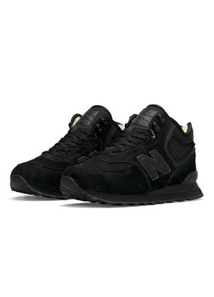 Чоловічі кросівки new balance 574 all black suede fur5 фото