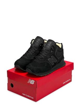 Чоловічі кросівки new balance 574 all black suede fur