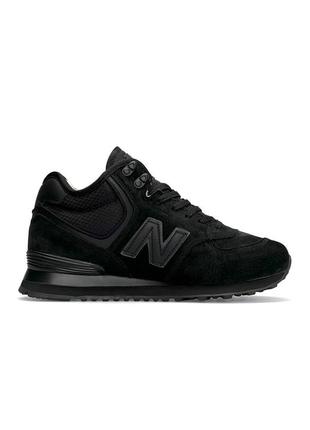 Чоловічі кросівки new balance 574 all black suede fur3 фото