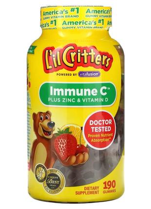 L'il critters, комплекс с витамином с с цинком и витамином d, 190 жевательных таблеток