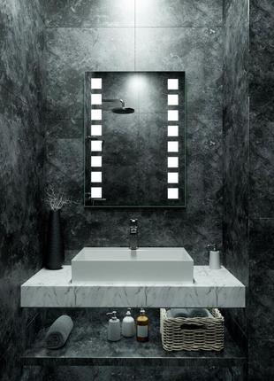 Дзеркало з підсвіткою led у ванну, спальню, передпокій zsd-026 (600*800)1 фото