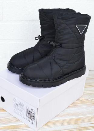 Prada дутики черные высокие теплые зимние с мехом отличное качество прада ботинки сапоги зимние10 фото