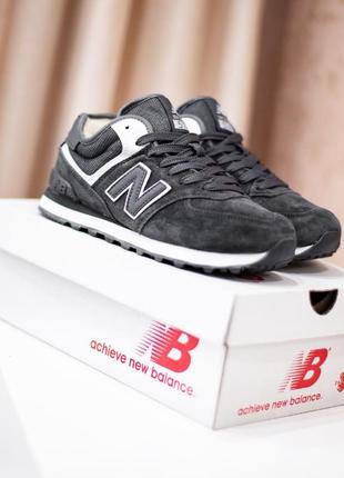 New balance 574 кроссовки серые женские зимние замшевые с мехом отличное качество ботинки сапоги высокие теплые9 фото