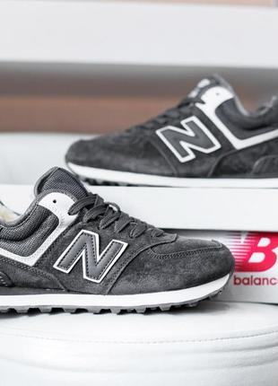 New balance 574 кроссовки серые женские зимние замшевые с мехом отличное качество ботинки сапоги высокие теплые